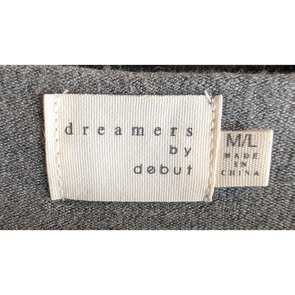 Dreamers Gray V Neck Womens Lagenlook Minimalist Asymmetrical Hem Sweater M/L - Picture 7 of 11